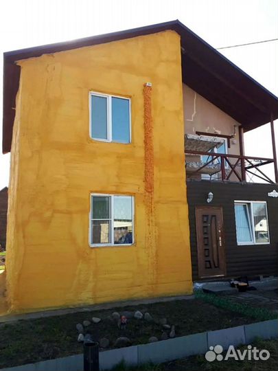 Утепление стен пенополиуританом