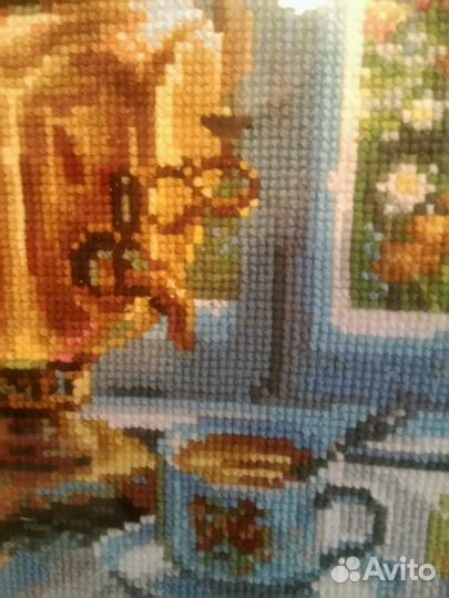 Вышивка крестом Натюрморт с самоваром