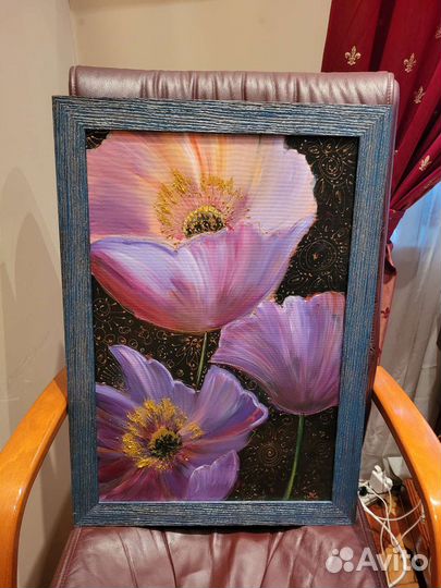 Картин холст 40*60 акрил золотые гели