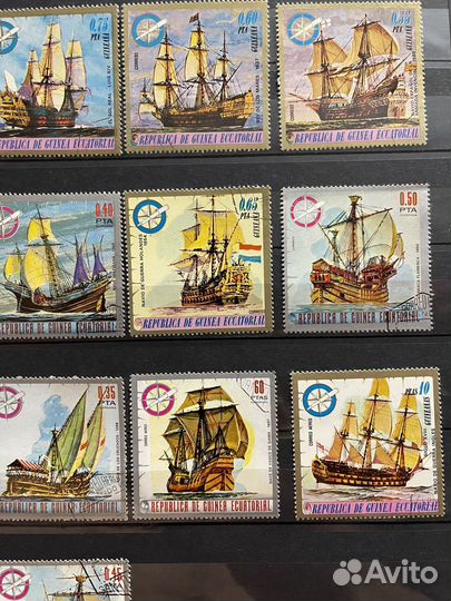 Красивые 2 серии марок. Парусники