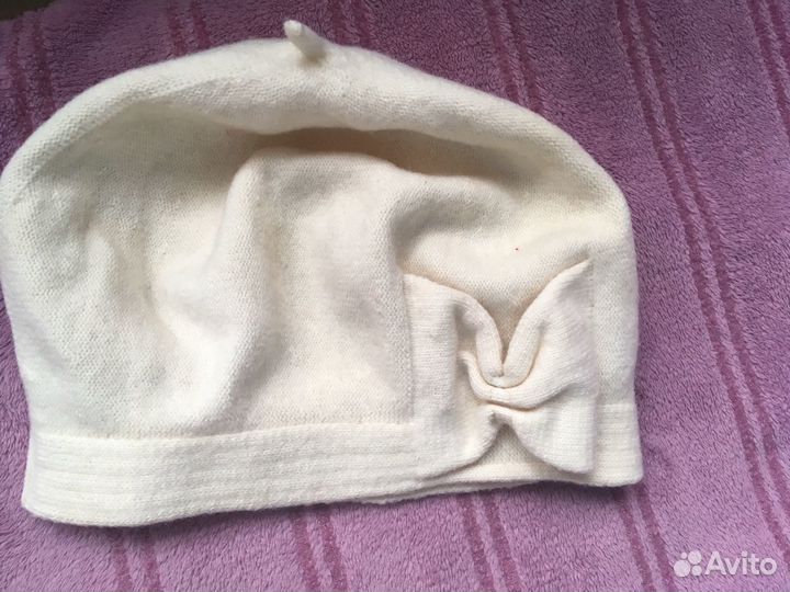 Берет для девочки шерсть 100