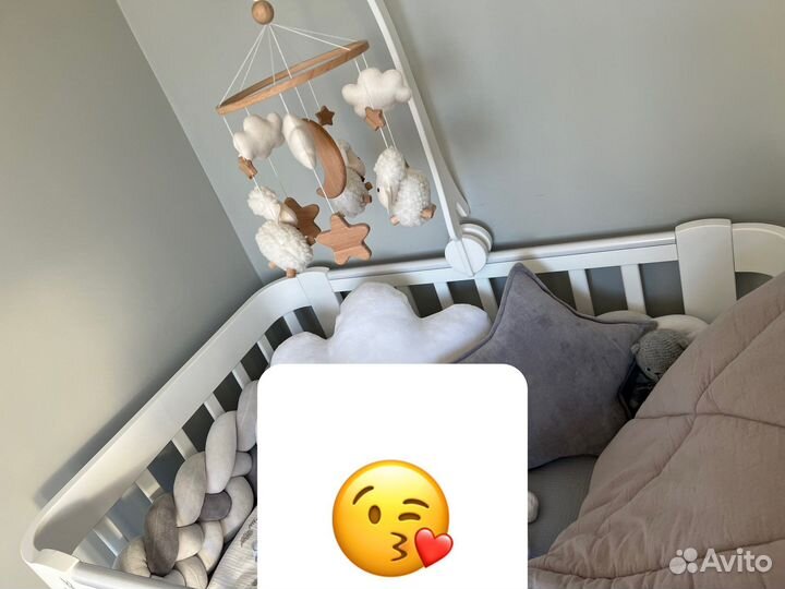 Бортики косичка + подушки