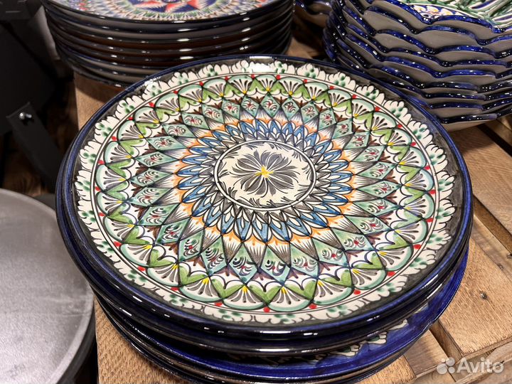 Узбекская посуда ляган, фруктовница, пиала