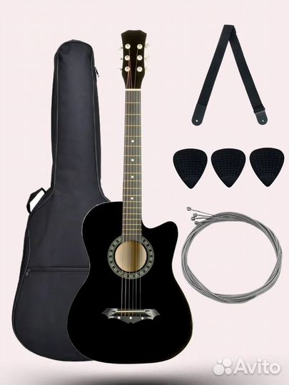 Чёрная Гитара акустическая 38