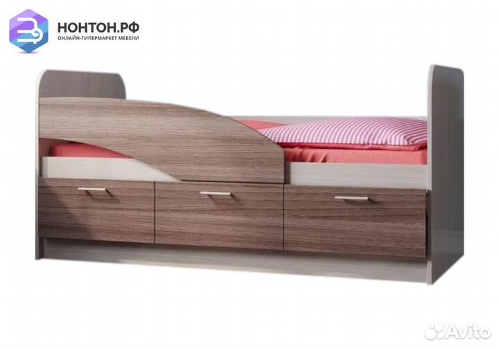 Кровать Минима ясень шимо светлый / ясень шимо тем