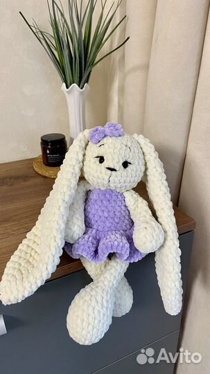 Плюшевый зайка ручной работы