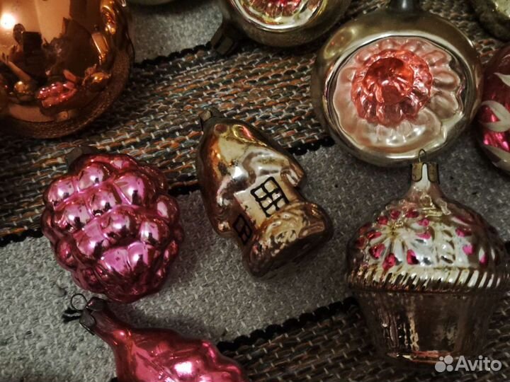 Елочные игрушки СССР стекло