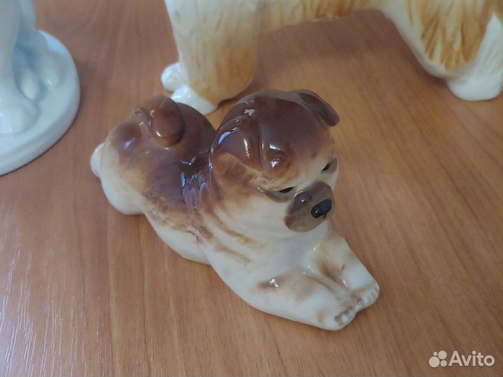 Фарфоровые статуэтки собака лфз 3 шт