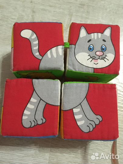 Кубик мягкий с животными