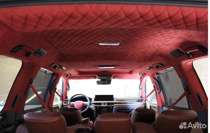 Перетяжка потолка автомобиля в алькантару