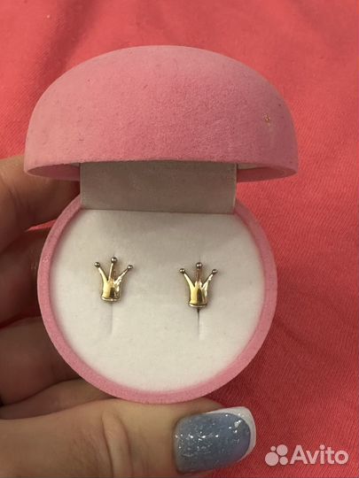 Золотые серьги детские 585