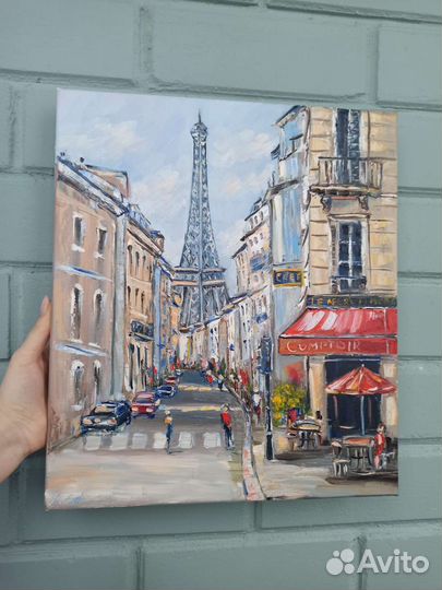 Картина маслом Париж городской пейзаж улицы город