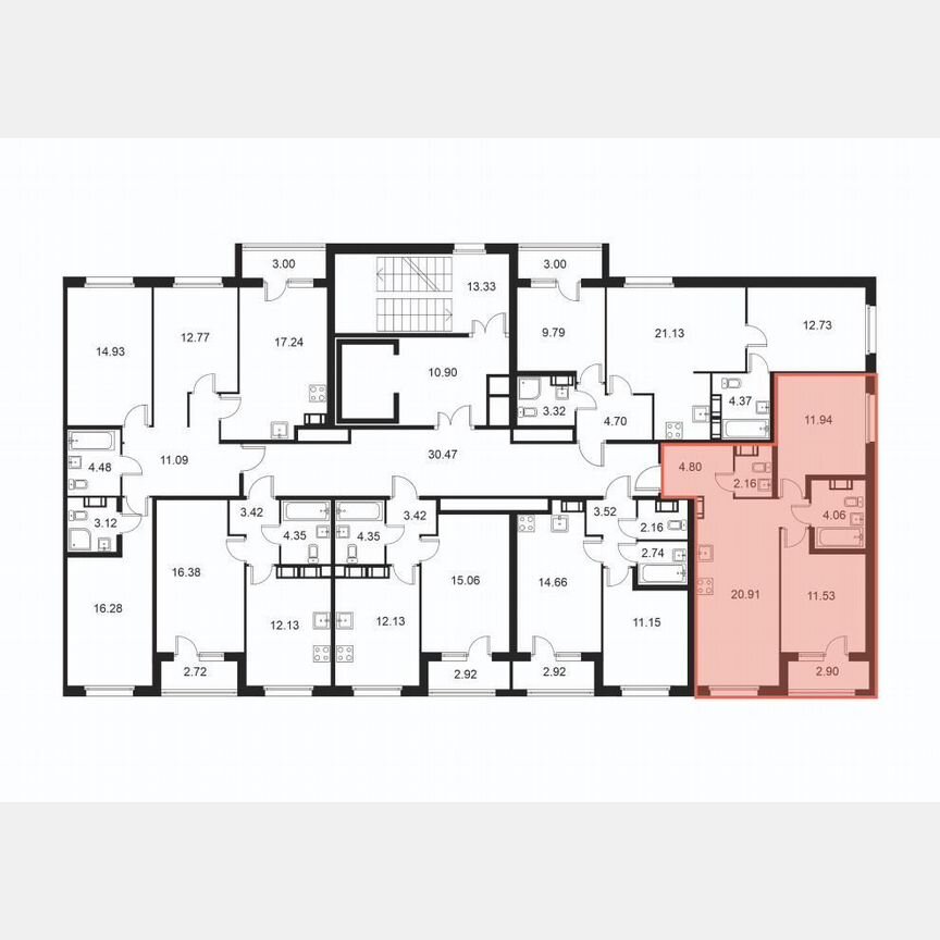 2-к. квартира, 56,9 м², 4/9 эт.