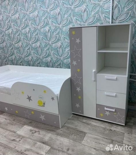 Шкаф для детской комнаты Белый/фотопечать
