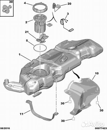 Топливный насос peugeot 206 KFW TU3A