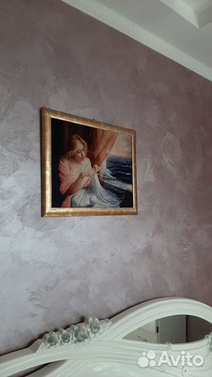 Картина вышитая крестом Девушка и море