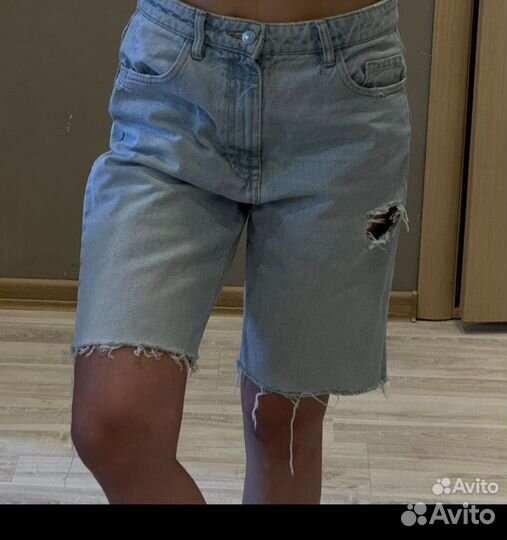 Джинсовые шорты zara 38