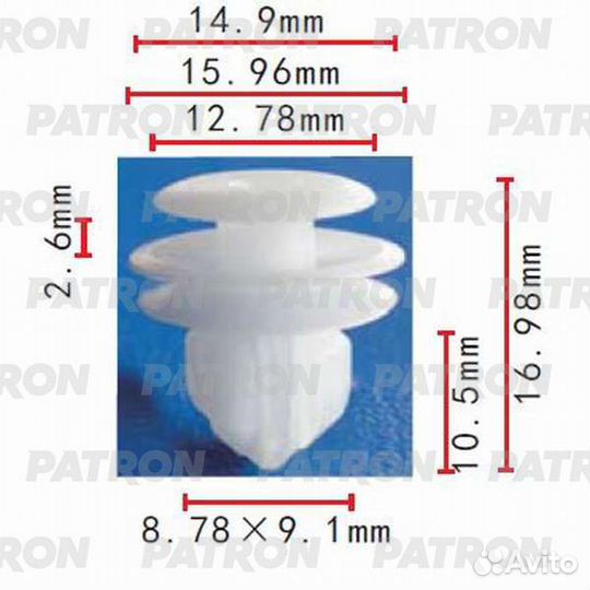 Patron P37-0104 Клипса пластмассовая Honda Lexus T