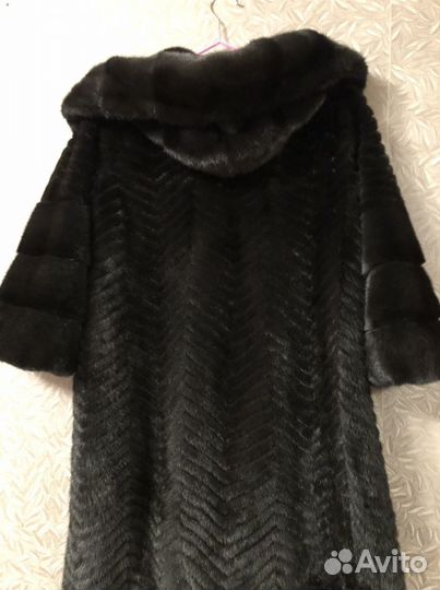 Шуба норковая с капюшоном
