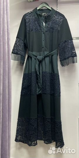 Платье нарядное в стиле бохо новое черное и синее