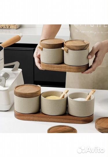 Новые наборы банок для хранения с ложками 3 и 2 шт