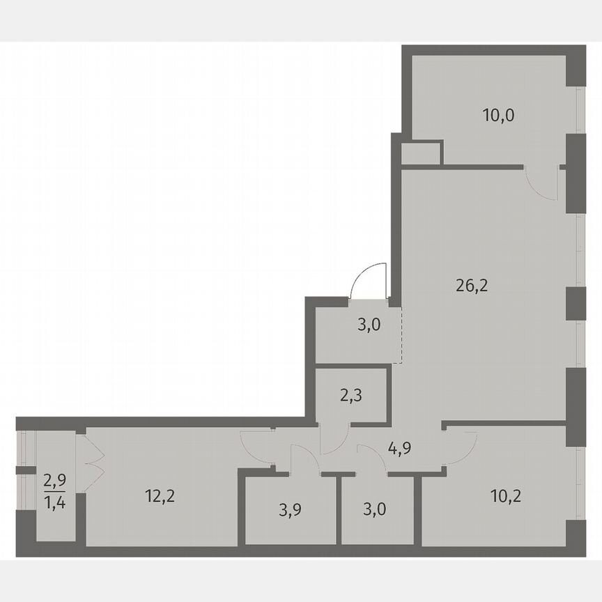 3-к. квартира, 77,1 м², 5/12 эт.