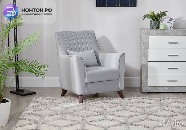 Кресло Оксфорд серо-бежевый