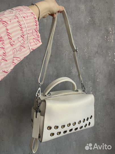 Сумка натуральная кожа белая