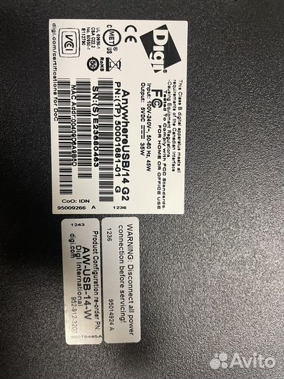 Концентратор Digi AW-USB-14