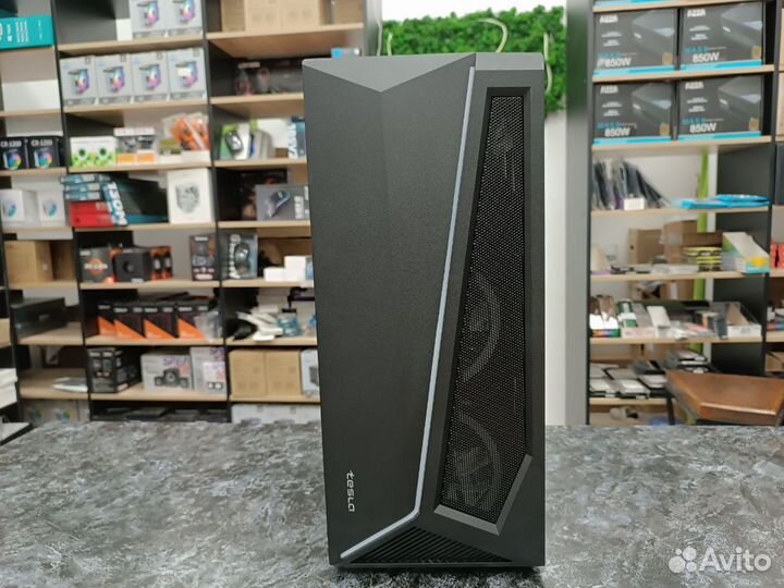 Корпус tesla TSL-100, ATX, чёрный, 4xRGB FAN