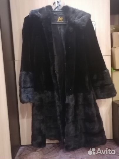 Шуба норковая с капюшоном