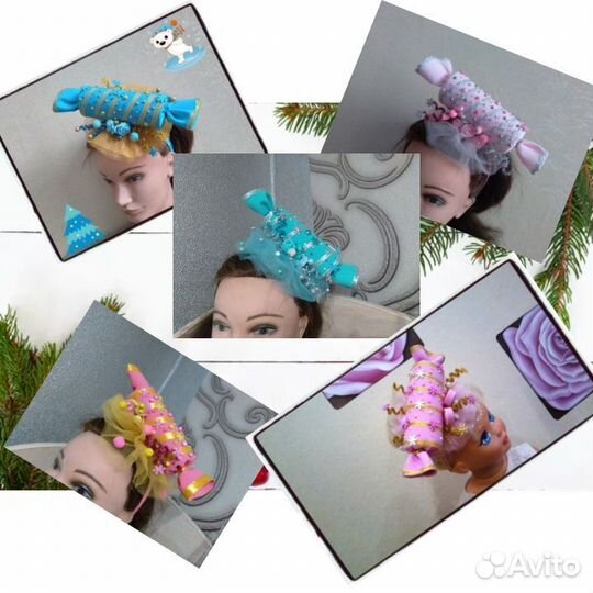 Новогодний ободок, конфетка, звёздочка, снежинка