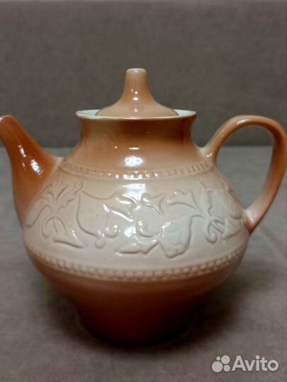 Заварочный чайник СССР. Обливная керамика. Новый