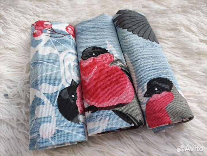 Набор кухонных полотенец из рогожки 3 шт