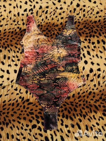 Боди-змея, 42-44, бархат, высокая посадка. Новое