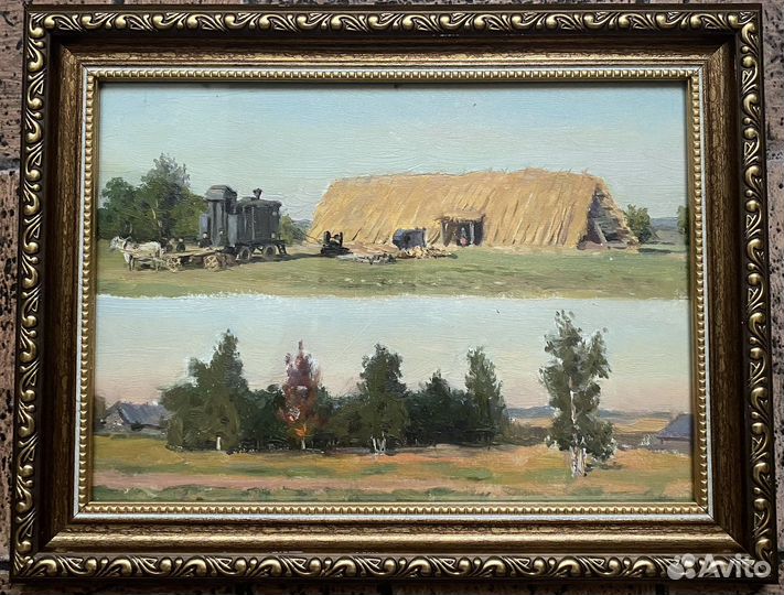 Картина масло картон СССР Павел Горбунцов пейзаж