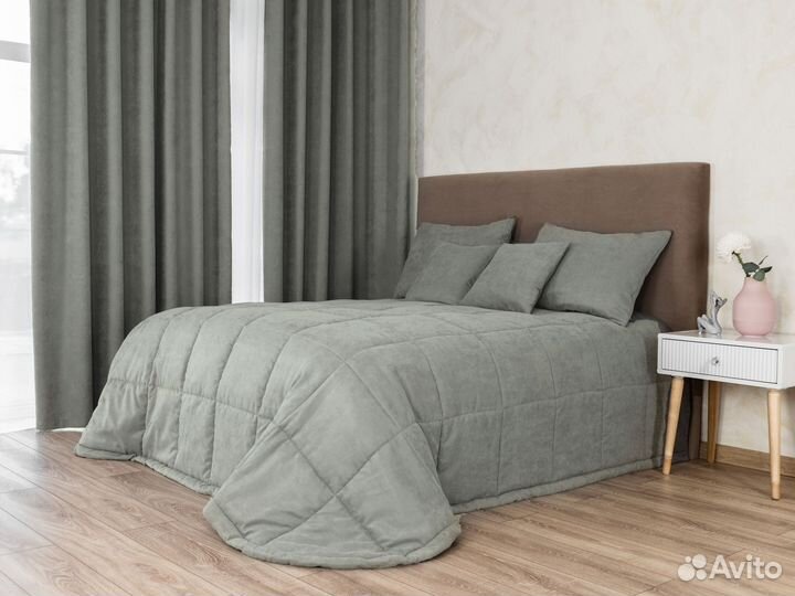 Покрывало эдем серо-бежевый новое плед