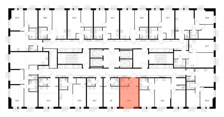 Квартира-студия, 23,8 м², 33/33 эт.