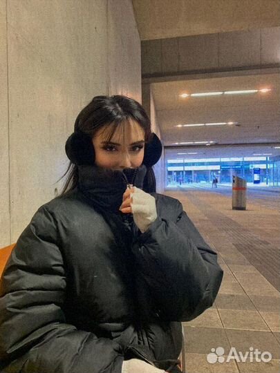 Тёплые меховые наушники