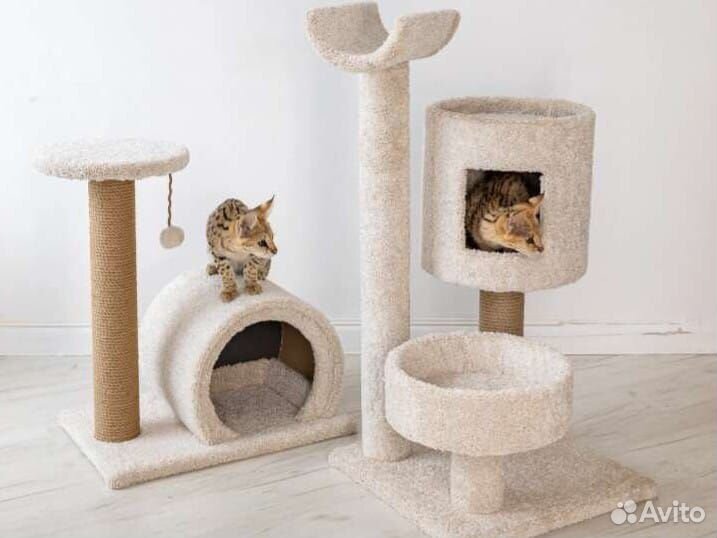 Когтеточка домик для кошки с лежанкой