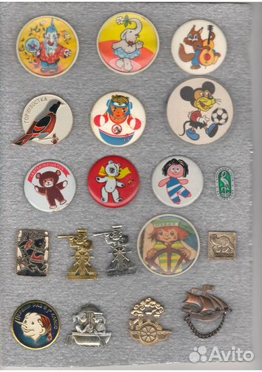 Детские значки, СССР, любимые мультфильмы