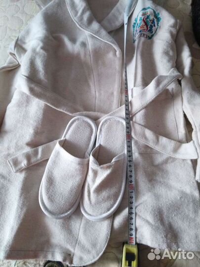 Новый детский байковый халат и тапочки