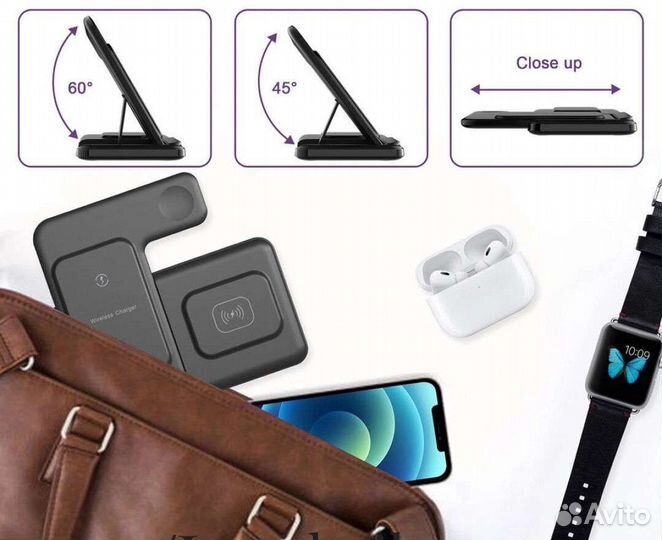 Беспроводное зарядное устройство apple 3 в 1