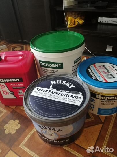 Шпаклевка, бетонконтакт, краска акриловая