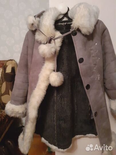 Шуба детская,шуба мутон46 размер,приталенная