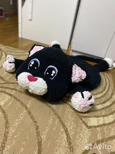 Кот плюшевый коврик