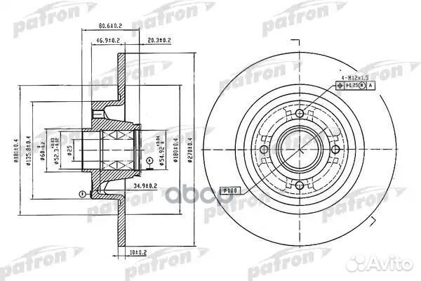 Диск тормозной PBD7018 patron