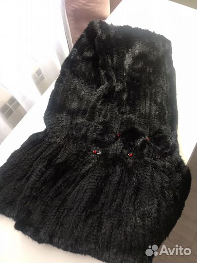 Палантин чёрная норка
