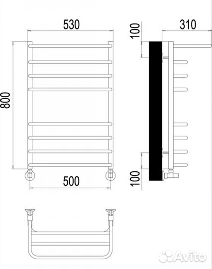 Полотенцесушитель terminus 500x800