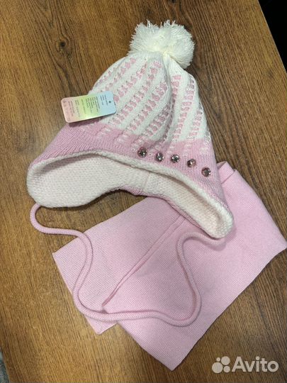 Комплект шапка и шарф для девочки